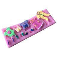Wispun Fondant Cake Lace Mold Baby Clothes Washing Line Silicone Molds 17*5.5*0.7cm Cake Decorating N5