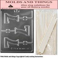 Number 7 Lolly numbers and letters Chocolate candy mold &copy; Molding Instruction+ 25 Lollipop sticks