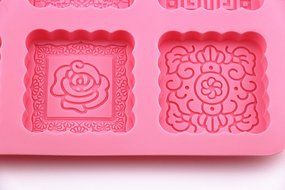 Cherryard 6-Cavity Square Shape Carve Patterns Mooncake Molds Biscuit Mold Cake molds Handmade Soap Molds,Home... N5