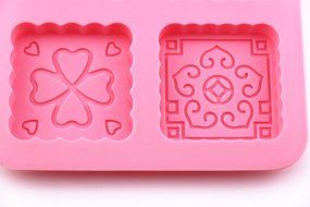 Cherryard 6-Cavity Square Shape Carve Patterns Mooncake Molds Biscuit Mold Cake molds Handmade Soap Molds,Home... N6