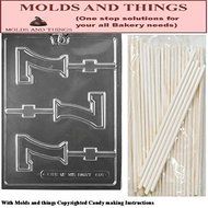 Number 7 Lolly numbers and letters Chocolate candy mold With &copy; Candy Making Instruction + 100 lollipop sticks