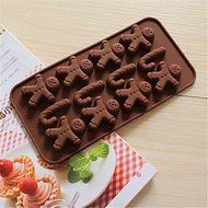 Sher Bakeware Silicone Gingerbread Man and Crutches Baking Molds for Chocolate