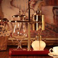 Royal- Coffee Pot Siphon Coffee Maker (can Be Equipped With Grinder Itself) ( Color : Gold ) N3