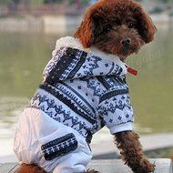 Pink Lizard Christmas Snowflake Pocket Pet Hoodie Jumpsuit Dog Cat Coat N4