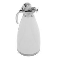 2.0L White Stainless Steel Double Wall Vacuum Insulated Thermal Carafe / Hot Coffee &amp; Tea Serving Pitcher N3