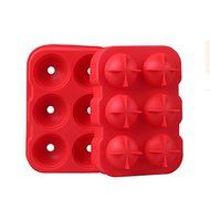 Sher 6 Ice Ball Mold Maker Silicone Mold Leak Proof Secure Closure Silicone Ice Tray , white N2