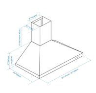 Ancona AN-1165 Rapido IV Pyramid 630 CFM Wall Mount Range Hood, 36", Stainless Steel N4