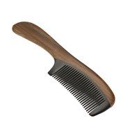 Skango(TM) Handmade Sandalwood Wooden Hair Comb Diaphanous Natural Ox Horn Green Comb With Handle Wood Comb Hair... N6