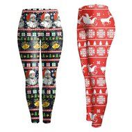 PHOTNO Fashion Women Lady Skinny Christmas Printed Stretchy Pants Leggings N6