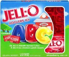 Jello Jiggler Back to School ABC Alphabet Mold Kit with 2 - 6 Ounce Strawberry