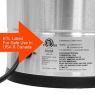 Cafe Amoroso 100 Cup Stainless Steel Coffee Urn - Premium Commercial Double Wall Design - Perfect For Catering... N5