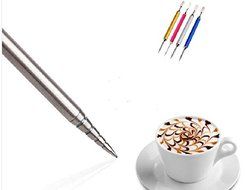 Yinyol Stailless Steel High-end Coffee Art Pen (Blue) 1 Piece N5