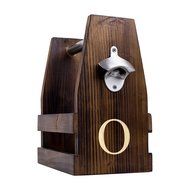 Cathy's Concepts Personalized Rustic Craft Beer Carrier with Bottle Opener, Letter S N18