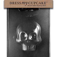 Dress My Cupcake DMCH166A Chocolate Candy Mold, Large 3D Skull Front, Halloween