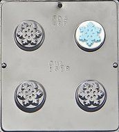 Snowflake Oreo Cookie Chocolate Candy Plastic Mold 1618