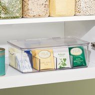 InterDesign Cabinet Binz Tea Bag Organizer Box, Clear N6