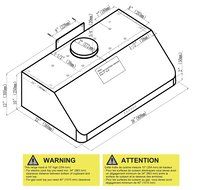 Ancona Advanta UC Chef II 900 CFM Under Cabinet Range Hood, 30-Inch N6