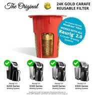 MaxBrew 24K Gold Reusable K-Carafe Filter for Keurig 2.0 - K-Cup Reusable 4-5 Cup Carafe Filter for Keurig 2.0 N5