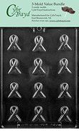 CybrTrayd M210-3BUNDLE Bite Size Awareness Ribbon Chocolate Candy Mold with Exclusive Copyrighted Chocolate Molding...