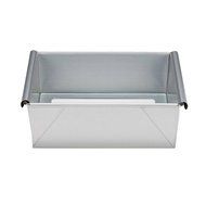 Patisse Nonstick Silver Top Square Cake Pan with Glass Base, Silver Grey/Clear