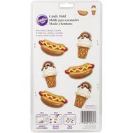 Wilton 2115-0161 Hotdog and Ice Cream Cone Candy Mold, Assorted
