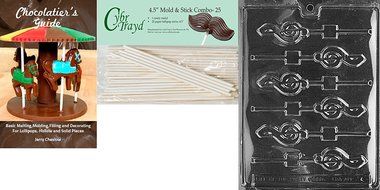 Cybrtrayd J004 G-Clef Lolly Chocolate Candy Mold with Exclusive Cybrtrayd Copyrighted Chocolate Molding Instructions N10
