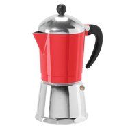6 Cup Cast Aluminum Stovetop Espresso Maker (355 ML./12 Oz.), Red
