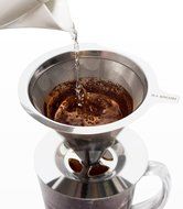 Clever Pour-Over Coffee Dripper by IKA KITCHEN - Stainless Steel Cone Brewer w/ Built-In Stand &amp; Free Measuring... N5