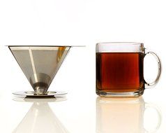Paperless Pour Over Coffee Dripper &ndash; Stainless Steel Durable, Heat Resistant, Reusable Filter Cone &amp; Dishwasher... N7