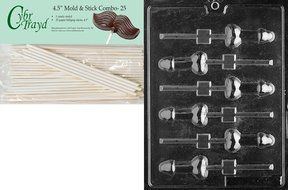 Cybrtrayd 45St25-XX509 Small Pecker Pop Chocolate Candy Mold with 25 Lollipop Sticks, 4.5-Inch