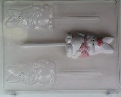 Cute bunny w/ bow on neck E010 Easter Chocolate Candy Mold