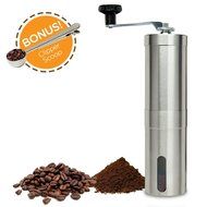 Swift Coffee Grinder | Premium Portable Stainless Steel Manual Coffee Grinder Mill with Adjustable Ceramic Burr... N4