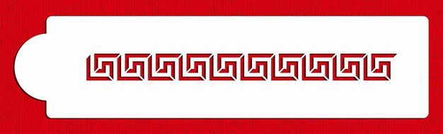 Designer Stencils C481 Greek Key Cake Stencil, Beige/Semi-Transparent N2