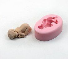 ETHAHE 7*4.5*2.4cm Baby-shape Silica Gel Fondant Mold Suit Random Color