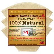 P&amp;F(3 pack)Natural Reusable Cone Coffee Filters #4 Melitta Style, No Harmful Chemical, All Natural