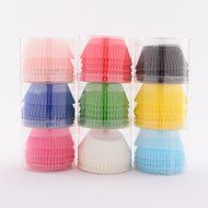 TecGeo(TM) 100pcs/set Red Yellow Cupcake Liners Mold Mix 4 Color Christmas Paper Cup Cake Muffin Case Baking Cups... N5