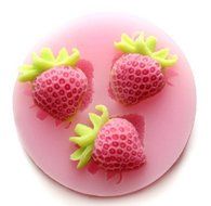Funny Kitchen Mold Tray Set Strawberry Shape DIY Silicone Fondant Sugar Mold Candy Making Molds