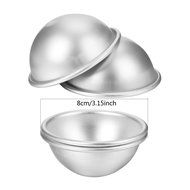 Youbedo 2 Molds Metal Bath Bomb Mold Bath Fizzies Large Size 8cm N2