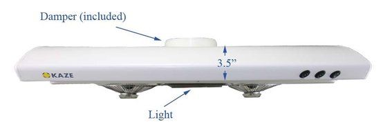 KAZE APPLIANCE VC-K202SS30 Ultra Slim Profile Stainless Steel Kitchen Range Hood, 30-Inch N9