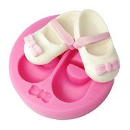 FOUR-C Sugarpaste Moulds Baby Girl Shoe Cupcake Decorating Molds Color Pink N2