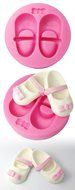 FOUR-C Sugarpaste Moulds Baby Girl Shoe Cupcake Decorating Molds Color Pink N3