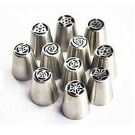 Ehdching 11pcs Russia Icing Piping Nozzles Pastry Tips Cake Sugarcraft Decorating Tools N2