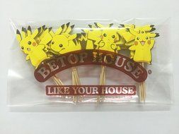 Betop House Set of 24 Pieces Pikachu Pokemon Themed Decorative Cupcake Topper for Kids Gathering Birthday Party