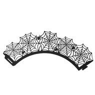 Vivian Black Spiderweb Laser Cut Cupcake Wrappers Wraps Liners Halloween Cake Decoration Pack of 24pcs N2