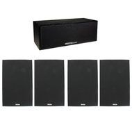 Acoustic Audio 4 Bookshelf &amp; Center Home Speakers 5 Piece Set 450 Watt PS-S6C4-5