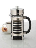 BonJour Coffee Glass and Stainless Steel French Press, 33.8-Ounce, Linear
