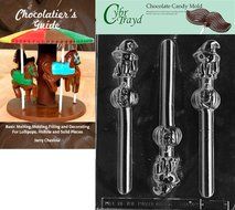Cybrtrayd &quot;Cat/Pumpkin Pretzel Pop&quot; Halloween Chocolate Candy Mold with Chocolatier&#039;s Guide