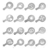 Teanfa Coffee Stencil Cappuccino Barista Plastic Decorating Food Pastry Stencil Coffee Barista Stencils Template... N2