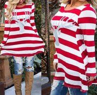 Stripe Dress,Morecome Women FashionChristmas Elk Long Sleeve Dress (XL, Red) N5