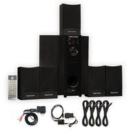 Theater Solutions TS511 Home 5.1 Speaker System with Bluetooth Optical Input and 4 Extension Cables